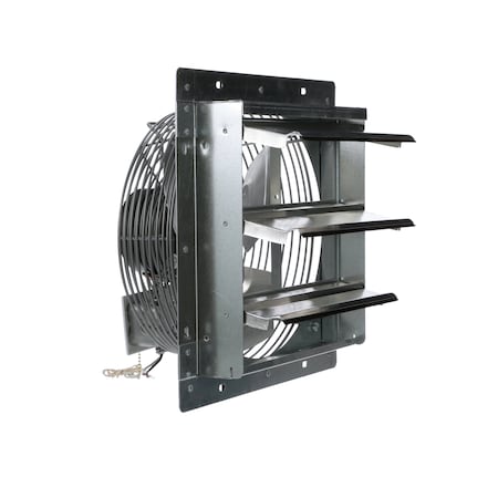 Tpi Exhaust Fan, 12" TEAO Motor, 120V, With Shutter, 1/12HP, 3-Speed, Gray CE 12-DS